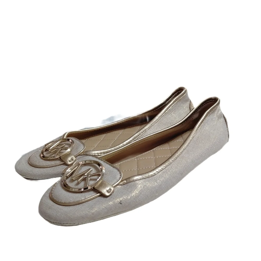 Michael Kors Lillie Gold Ballet Flats Women's Size 7.5